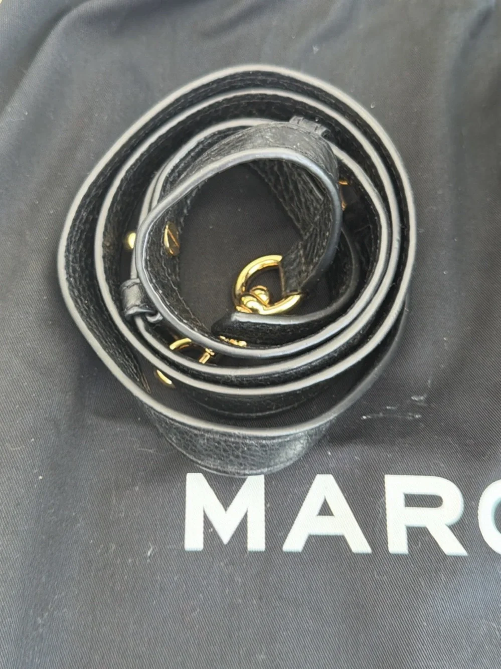 Marc Jacobs Black Drawstring Tote with White Logo